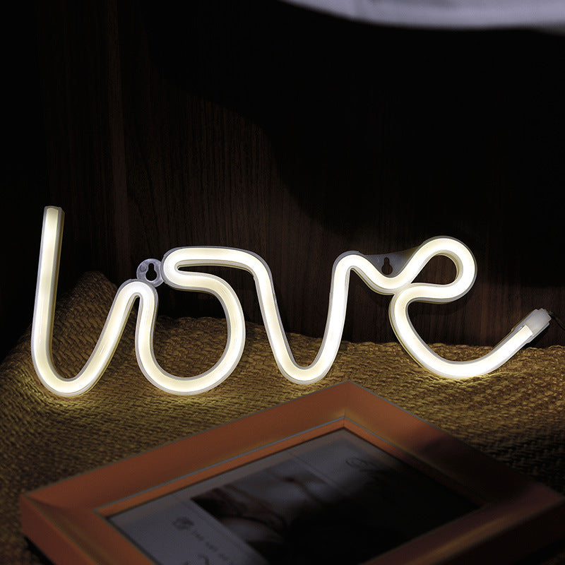 Led Neon Sign Light SMD2835 Indoor Night light Love Pink Blue Green Red Model Holiday Xmas Party Wedding Decorations Table Lamps
