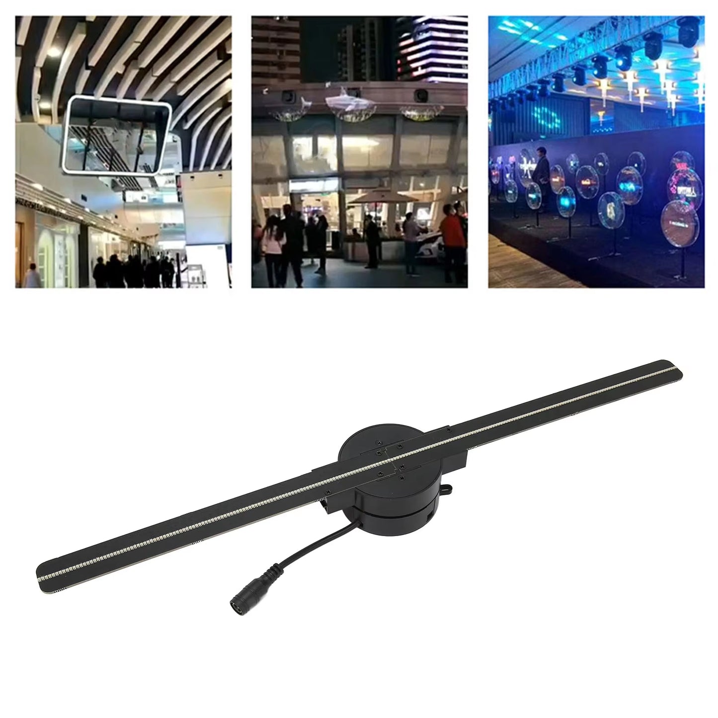 3D Hologram Fan 16.5In 2000X224 Wifi 3D Projector with 224 LED Light Beads for Business Store Advertising